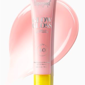 Supergoop! Glow Gloss SPF 40 Lip Balm (Vanilla Soft Serve) 0.5oz - High-Shine, Non-Sticky Tinted Lip Sunscreen with Peptides & Shea Butter