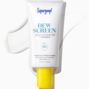 Supergoop! Dewscreen SPF 50 - Daily Hydrating Sunscreen & Makeup Primer with Polyglutamic Peptides, Dewy Finish